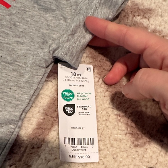 Carter's Gray Ribbed Shorts - Picture 3 of 4